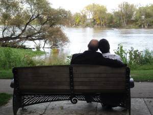 George and I looking out over the water...