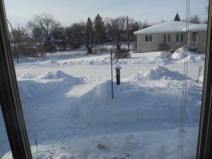 lots of snow... but a beautiful sunny day...