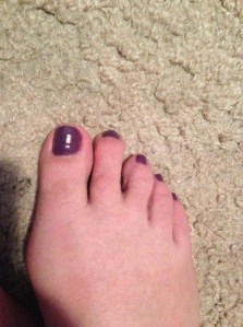 toes all painted and ready to go...