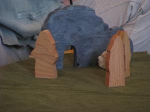 some of the wooden figures made by George...