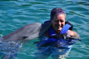 dolphin kissing me while I laughed...
