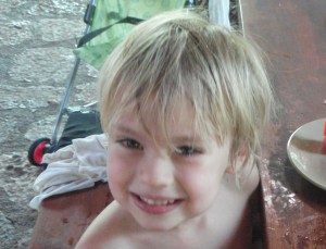 gobbling up lunch after zip lining at XPLOR...