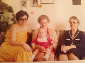 my Grandma, Mom, Crystal and I...