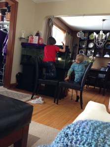 cleaning the tank...