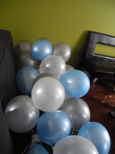 someone is under these balloons...
