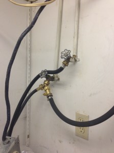 spaghetti of hoses in basement...