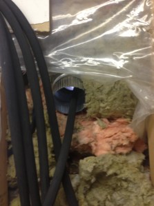 hose through dryer vent to get to hot tub...