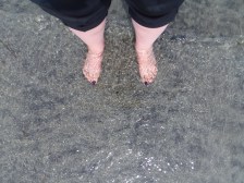 toes in the ocean...