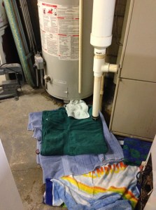 towels by the tank...