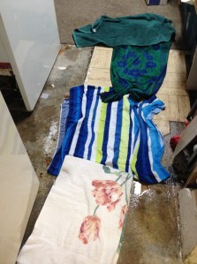 towels into the workroom...