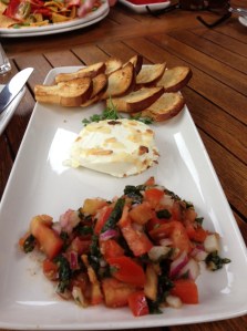 brie and tiny toasts...