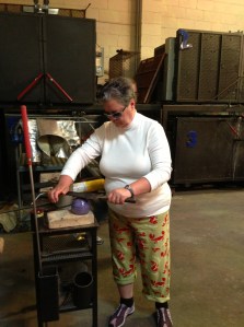 flattening the bottom of the float...