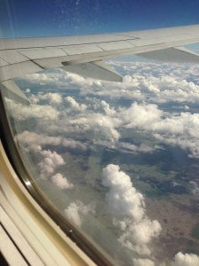 flying through fluffy clounds...