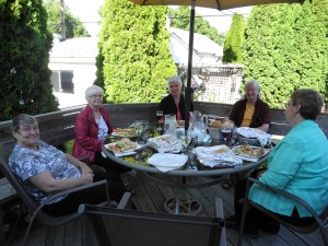 dinner on the deck and then we moved inside for our program...