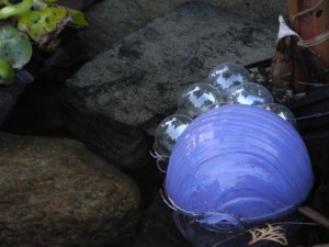 my hand blown purple float...