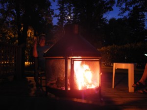 had a wonderful fire on the deck along with glow bracelets and sparklers...