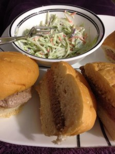 steak sandwiches and coleslaw...