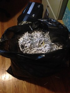 lots of shredding done