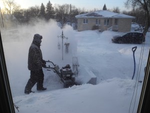 snowblowing sidewalk...