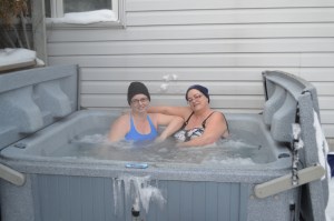 hot tub with Cyndi...