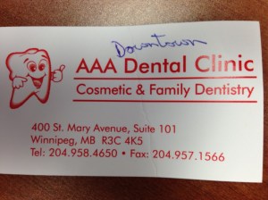 business card for a great dentist...