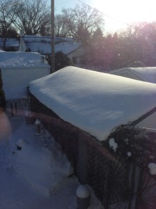 sun on the garage...