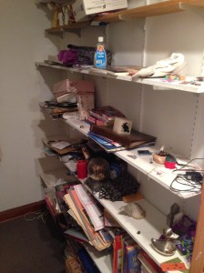 not yet empty bookshelves...