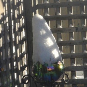 gazing ball with a hat...